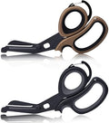 MEUUT Trauma Shears with Carabiner 7.5 Inch 2-Pack Medical Scissors - color: Black/Black+coffee/Black