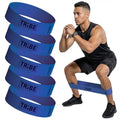 Fabric Resistance Bands for Working Out, 5-Band Set for Legs and Glutes - color: Heavy Blue