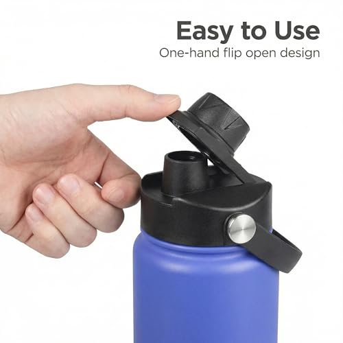 Lid for Hydro Flask 32 40 oz Wide Mouth, Replacement Lids Compatible with Hydro Flask Wide Mouth Water Bottle, Top Spout Lid with Handle, Wide Mouth Lid Chug Cap Accessories - color: Black - 1 Pack