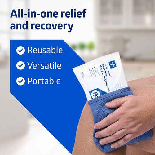 Medline Accu-Therm Reusable Hot/Cold Gel Packs, 5” x 10”, Soft & Flexible, for Injuries, Fast Relief, Recovery & Muscle Soreness - Single