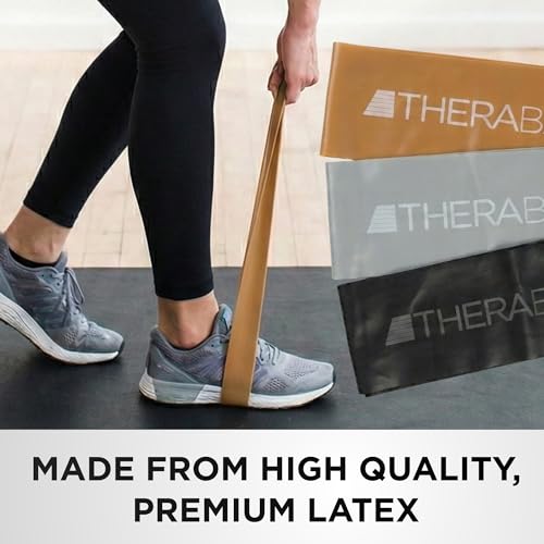THERABAND Resistance Band Loop Set of 3, Exercise, 18", Black/Silver/Gold - color: Black/Silver/Gold, size: 18 inch