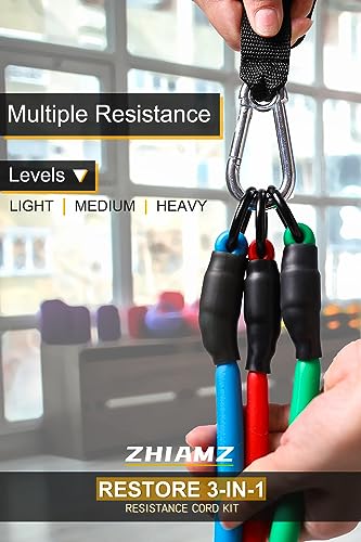 Resistance Bands with Handles, Exercise Bands with Handles, Door Anchor - color: 3-in-1 Band-90lbs