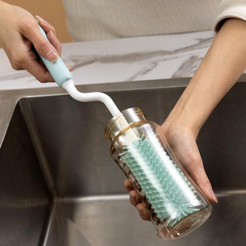 Baby Bottle Drying Rack and Cleaning Set，Xmas Surprise Gift for Newmom - style: Set, Blue