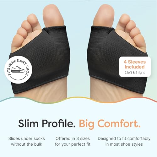 ZenToes Metatarsal Pads for Women, Ball of Foot Gel Cushion Sleeve, Medium - color: Black, size: Medium