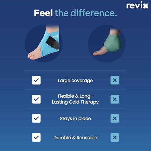 REVIX Ankle Ice Pack Wrap for Plantar Fasciitis & Foot Pain Relief - style: Blue-1 Pack