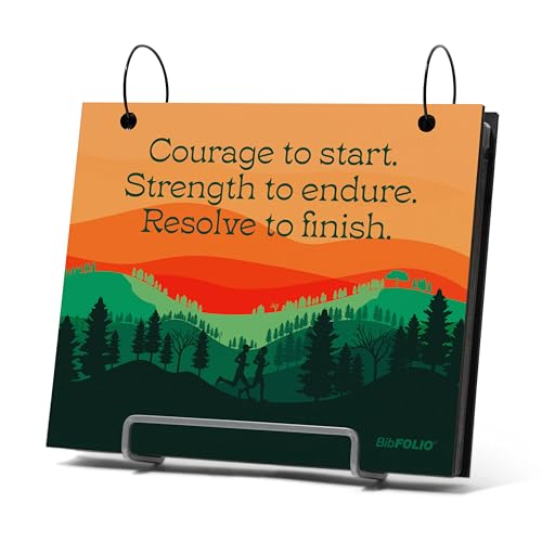 Gone For a Run BibFOLIO Race Bib Album - Courage Strength Resolve - 9.5x8 - color: Courage Strength Resolve