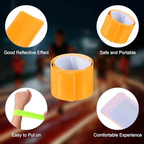 PATIKIL Reflective Slap Bands Snap Bracelet - color: Yellow
