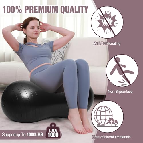 INPANY Peanut Exercise Ball for Labor, Physical Therapy & Fitness - color: Black