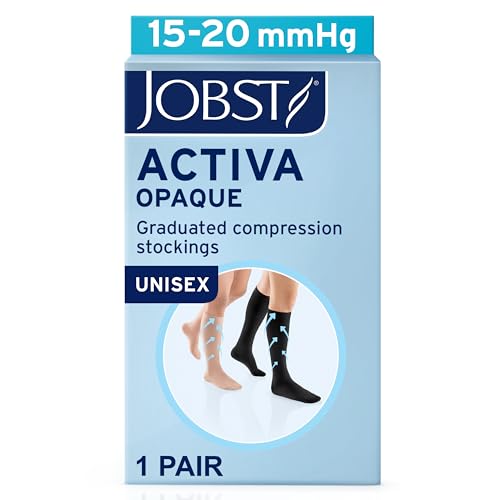 JOBST ACTIVA Opaque Compression Socks, 15-20 mmHg, Knee High - color: Silky Beige, size: Medium