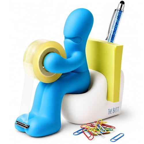 The Butt Tape Dispenser – Funny Blue Desk Accessories, Office Gag Gift - color: Blue