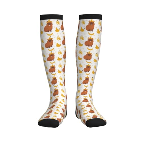 Crazy Fun Compression Socks, Unisex Knee High Support Socks - color: Capybara