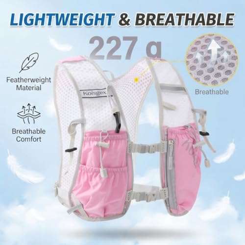 Running Hydration Vest Backpack with 1.5L Bladder for Men Women - color: pink, size: without hydration