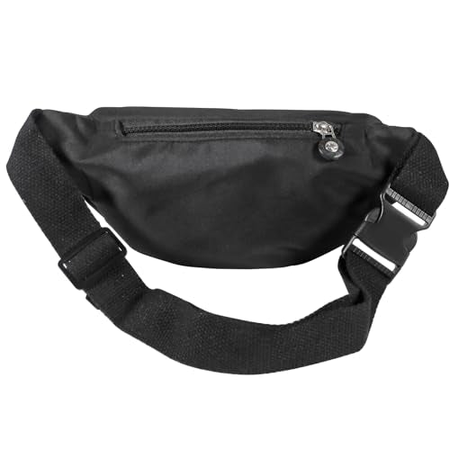 Large Crossbody Fanny Pack with 3-Zipper Pockets,Gifts for Enjoy Sports Festival Workout Traveling Running Casual Hands-Free Wallets Waist Pack Phone Bag Fits All Phones (Black) - color: Black