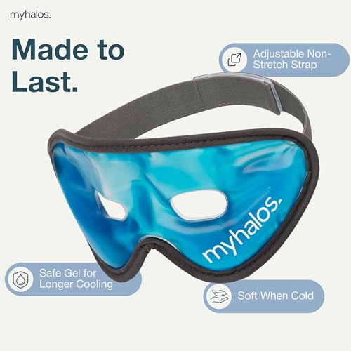 MyHalos Cooling Gel Eye Mask, Cold Ice Pack for Puffy Eyes & Dark Circles - color: Blue, size: Pack of 1