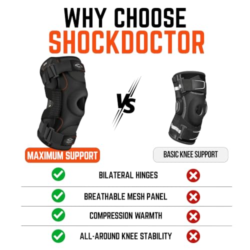 Shock Doctor Knee Brace for Men Hinged Knee Brace for Women, Knee Support - size: X-Large
