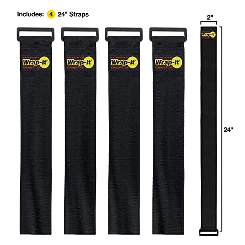 Super-Stretch Wrap-It Storage Straps - 24" (4 Pack) Black - color: Black, size: 24" (4 Pack)