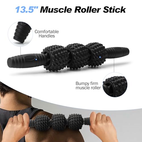 5 in 1 Foam Roller Set High Density Patented Foam Roller for Exercise - color: Black Diamond