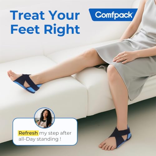 Comfpack Plantar Fasciitis Relief Ice Packs, 2PCS Heel Ice Pack Warp - color: Blue