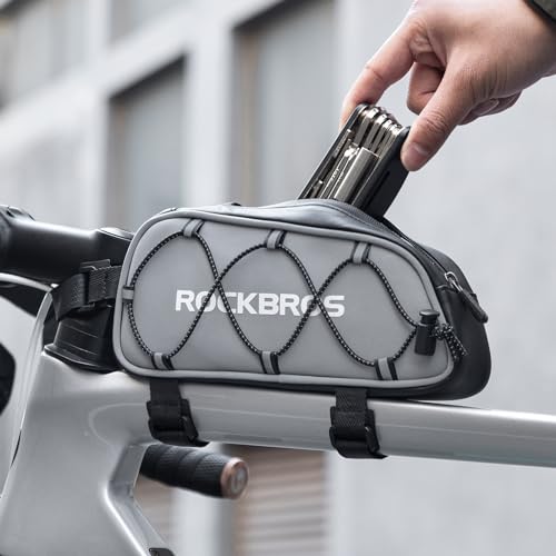 ROCKBROS Top Tube Bike Bag Water-Resistant 0.9L Narrow Slim High Reflective - color: STYLE 3