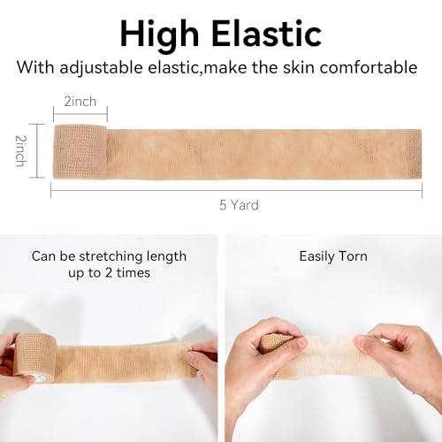 Self Adhesive Bandage Wrap,Bandage Tape,Medical Tape,Vet Tape - color: Skin Color, size: 2inch*32rolls