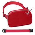 Mini Belt Bag for Women, RFID Small Fanny Pack, Womens Fashion Waist Packs with Extender Strap, Crossbody Bum Bags - color: J07-red