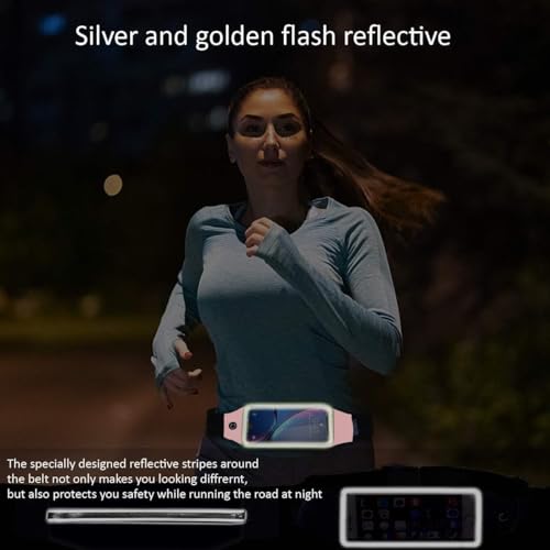 Running Belt,Fanny Pack Fits Phones UP to 6.5" for Women Men,Pink - color: Pink
