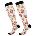 Snowflake Red Christmas Compression Sock for Women Men Funny Support Knee High Socks Running,Nurses,Travel - color: Christmas Hot Chocolate