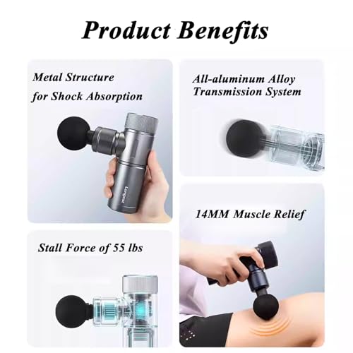 LONGEST Mini Massage Gun for Pain Relief, 4 Heads, Purple - color: 4. Purple