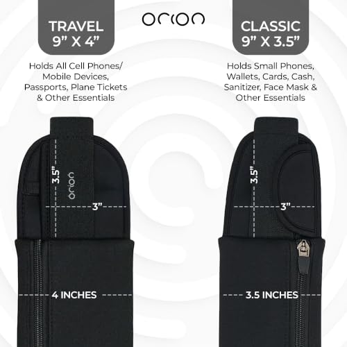The Belt of Orion Money Belt, Anti-Theft Travel Waist Pack, Slim 9x4in - size: Travel 9"x4"