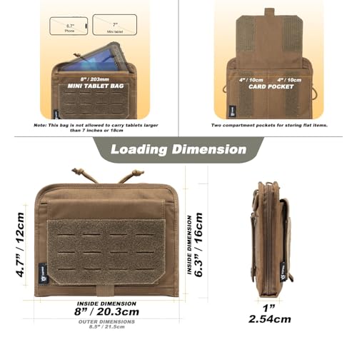 TSPRO Tactical Admin Pouch MOLLE, Clamshell EDC Organizer, Small Tool Pouch - color: Khaki