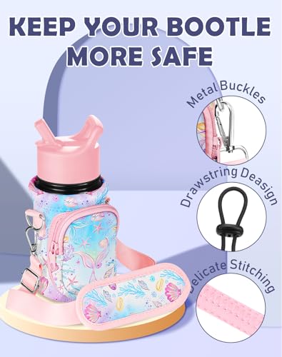Miss Adola Kids Water Bottle Carrier, 10-18 Oz - color: Pink Fishtail
