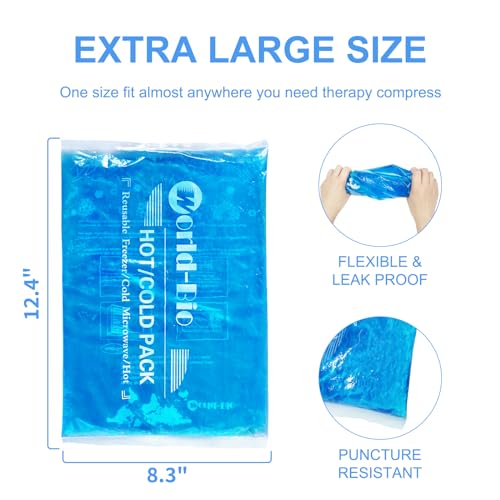 Large Gel Ice Pack 8.3"x12.4", Reusable Hot Cold Therapy - style: Large Ice Pack-8.3''×12.4''