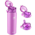 Fanhaw 24oz Stainless Steel Water Bottle with 2-in-1 Lid, Purple - color: Purple