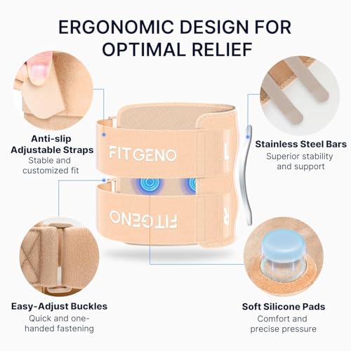 Fit Geno Sciatica Brace with Dual Pressure Pads for Pain Relief, Unisex - color: Nude