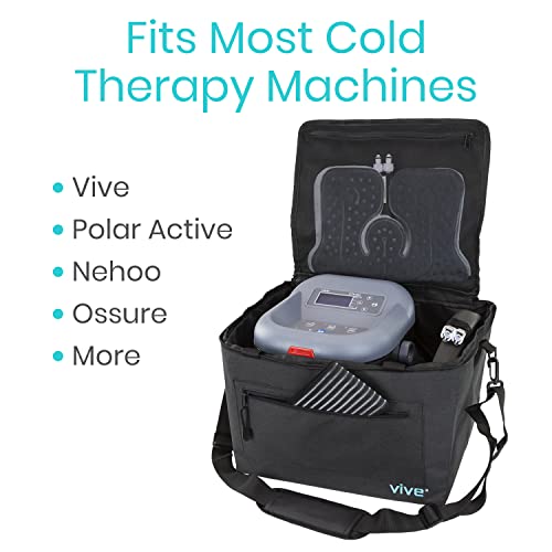 Vive Travel Bag for Ice Therapy Machine - Fits Polar Active, Ossur Cold - color: Black
