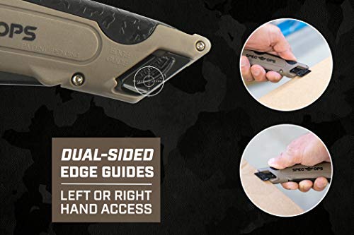 Spec Ops Tools Safety Knife Box Cutter, Self-Retracting Utility Knife for Warehouse & Cardboard Cutting with Holster and Lanyard