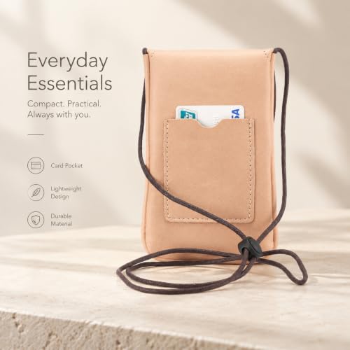 Cell Phone Neck Pouch, PU Leather Carrying Bag with Credit Card Holder Adjustable Strap, Small Travel Purse for iPhone 11 XR XS Max SE 8 7 6 Plus, Galaxy S10 S7 Edge A10 J7, Moto G6 (Pink) - color: 01 Pink