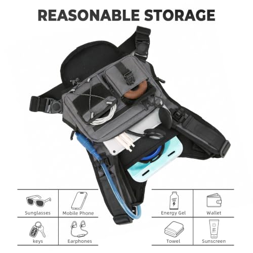 Criuage USA Patent Running Hydration Vest Backpack, Lightweight Chest Pack with 2.0L Water Bladder Bag Daypack for Hiking Running Cycling Race Marathon for Women Men - color: Grey-02
