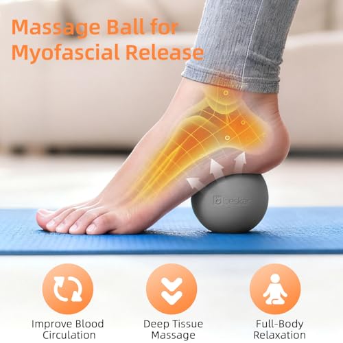 BESKAR Foot Massage Roller Blue & Massage Lacrosse Ball Gray