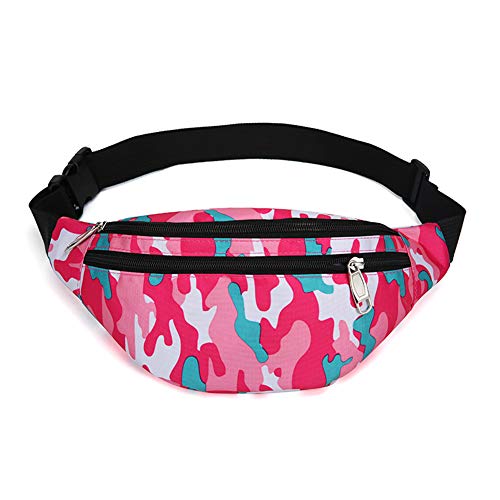 Fanny Pack for Men & Women, Fashion Waterproof Waist Packs with Adjustable Belt, Casual Bag Bum Bags for Travel Sports Running. - color: M-Rose Red
