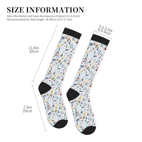 Compression Socks Knee High Support Socks Women Circulation Stockings for Athletic Running Cycling Flying - color: Math