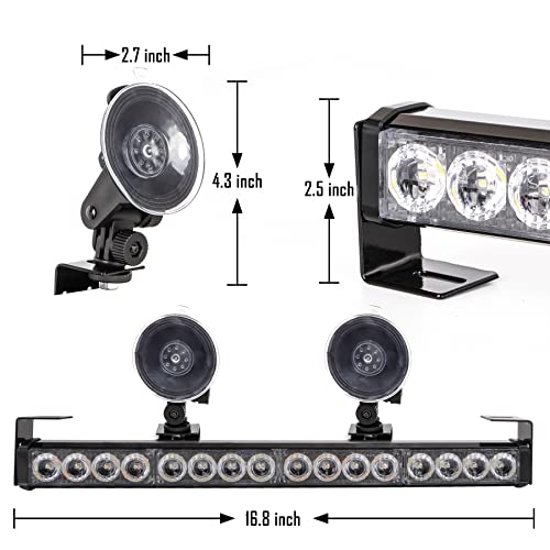 Amber 2 in 1 Emergency Strobe Light Bar 21 Flash Patterns - color: Amber