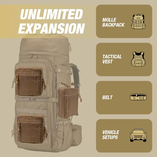 TSPRO MOLLE Utility Pouch, Tactical Admin Pouch, Belt Gear Organizer - color: Green