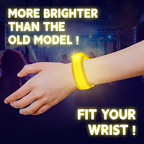 FANL 8/12/24 Pack LED Glow Bracelets, 8 Colors, Light Up Party Favors - color: 8 Pack – Yellow