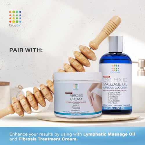 Bruizex Lipo Roller Lymphatic Drainage Massager, Massage Tool for Stomach - color: White