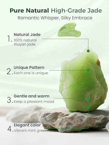 Gua Sha Facial Tools, Natural Jade Stone Guasha Tool for Face Acupuncture Therapy Trigger Point Treatment, Gua Sha Scraping Massage Tool - color: Green, size: 1PCS