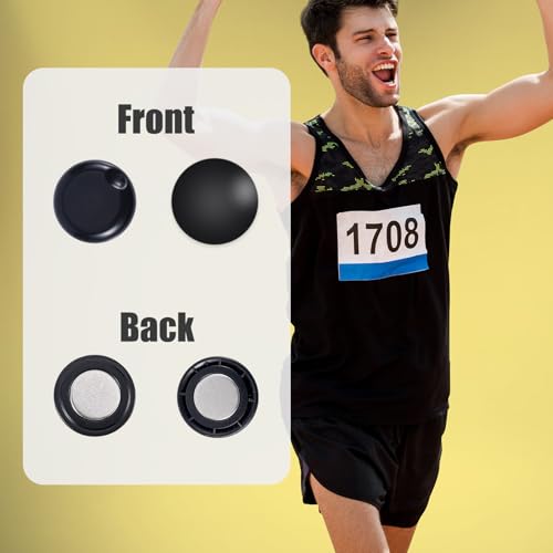 BOXOB 10 Pairs Magnetic Race Bib Clips (Black & Red) - color: black + red