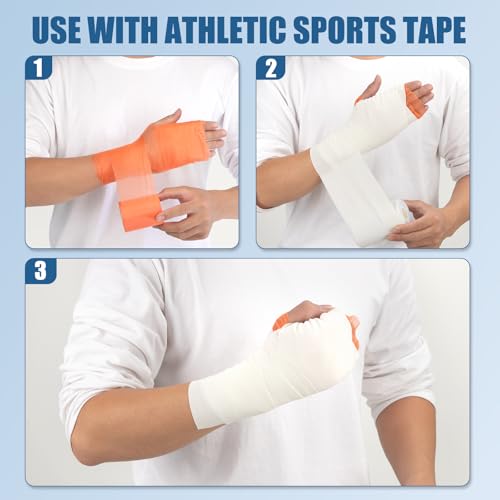 Pre Wrap Athletic Tape 2 Pack, 2.76 Inch x 30 Yards Foam Underwrap, Yellow - color: Yellow