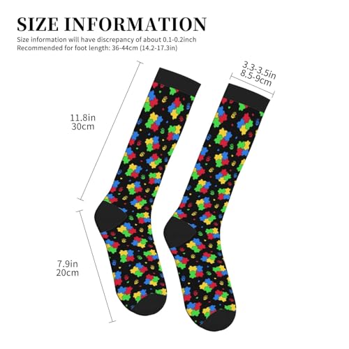 Avocado Compression Socks Women Men Knee High Stock for Running Work Support Nurses Travel - color: Autism