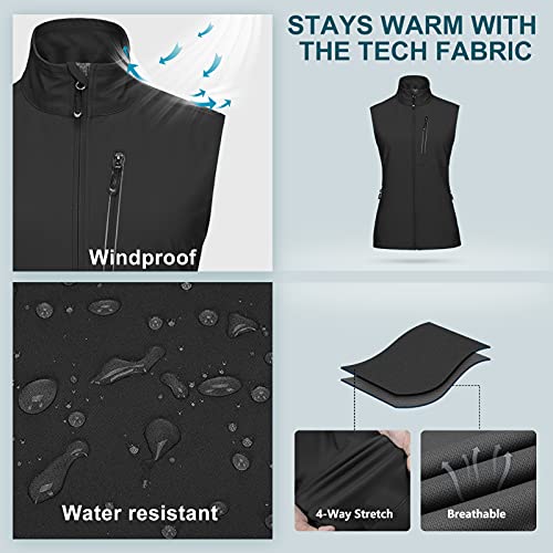 33,000ft Women's Lightweight Running Vest with 6 Pockets for Travel Golf - color: Black-1, size: Small